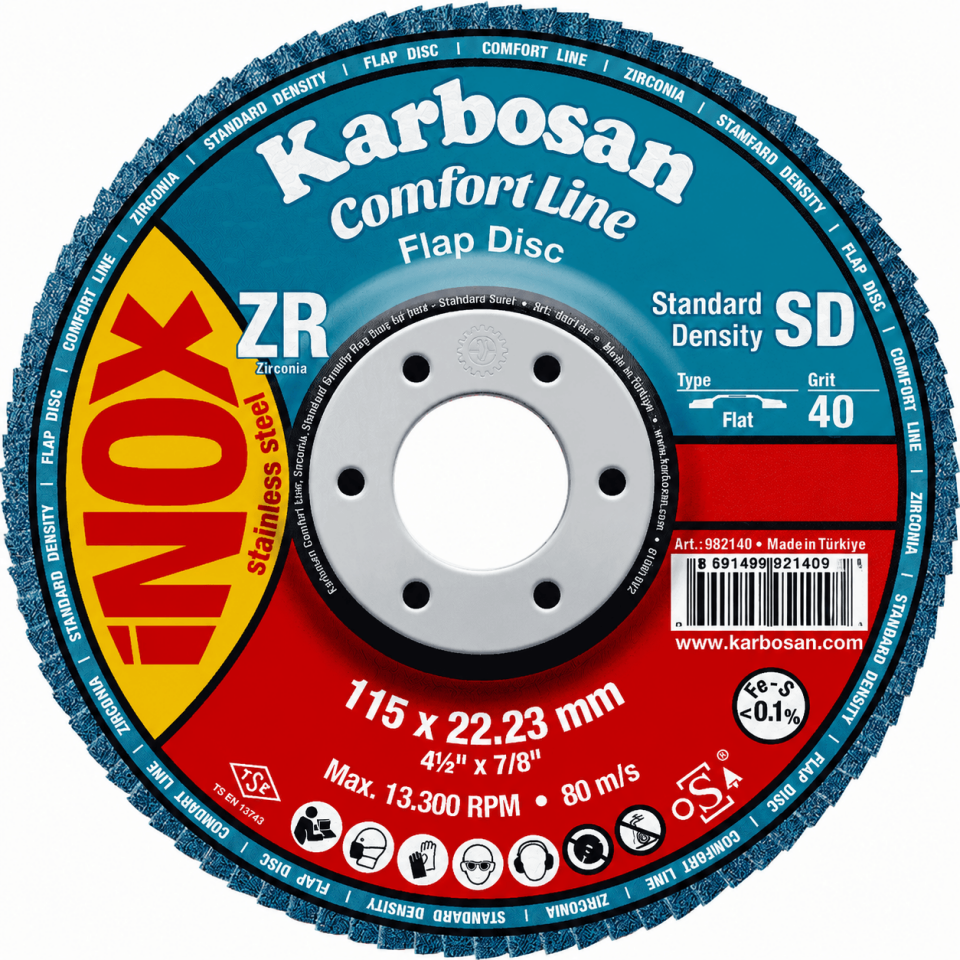 982170 KARBOSAN 115X22.23 FLAP DİSK (ZR) 40 comfortline
