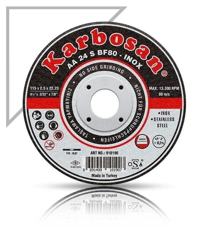 KARBOSAN 910420 INOX KESME DİSKİ 180x1,9x22,23 mm 25 ADET