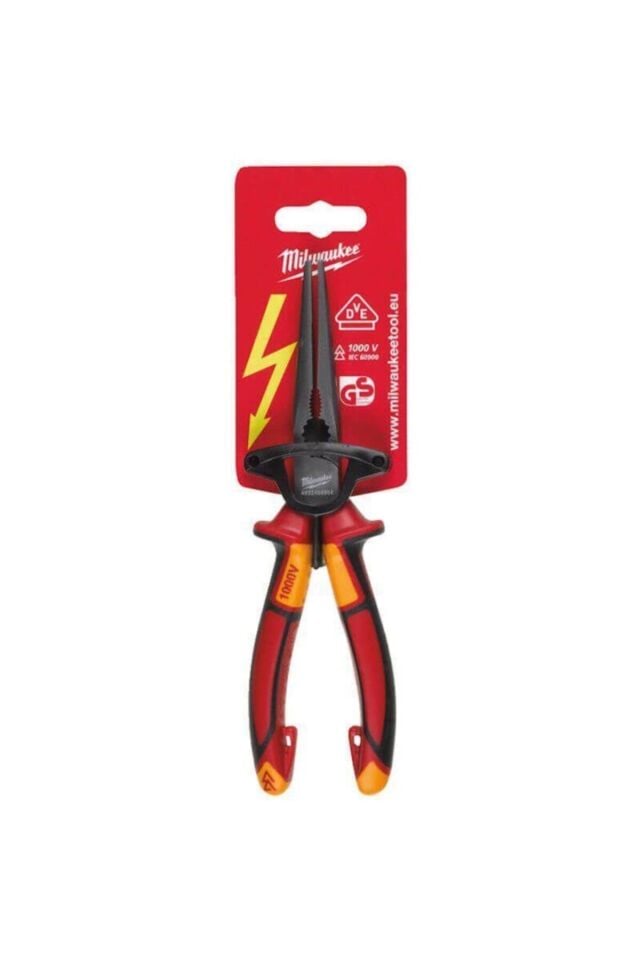T4932464564 Ağır Hizmet Tipi Vde Elektrikçi, Izoleli Karga Burun Pense 205mm
