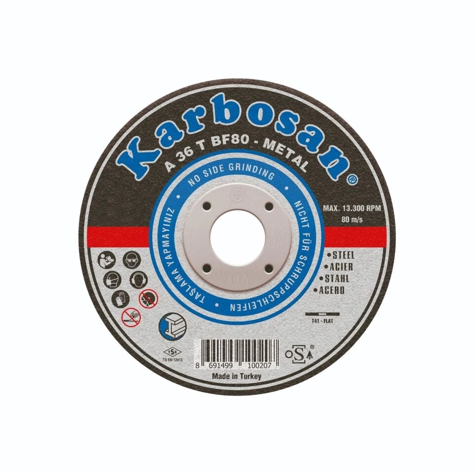 Karbosan 115x3.0x22.23 NK Metal Standart Kesme Diski 910910 (A 36 T BF80)